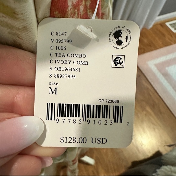 Free People Floral High Low Dress in Pink and Cream - Picture 11 of 16